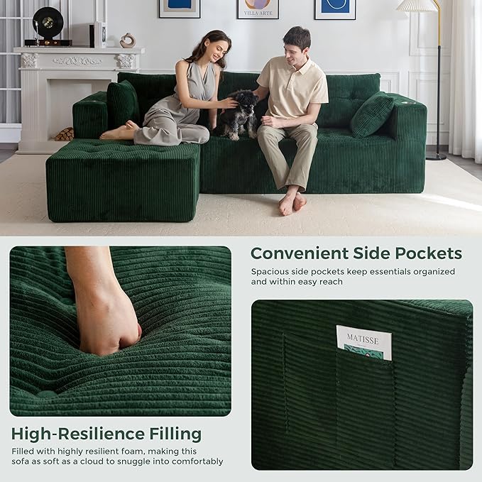 MAXYOYO Modular Sectional Sofa Couch, L Shaped Modern Cloud Couch - Image 6