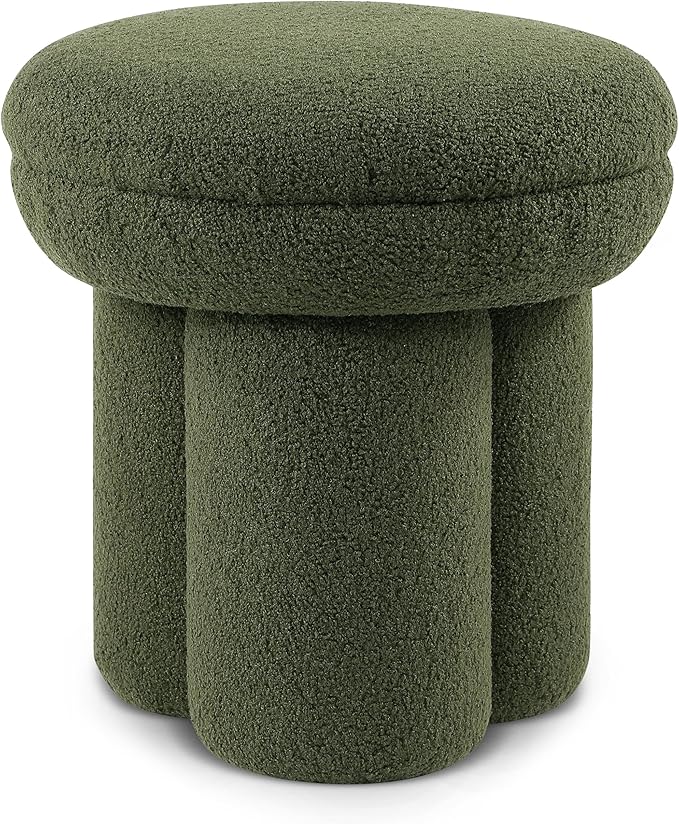 Furniture of America Rami Modern 18-inch Mushroom-Shape Upholstered Ottoman - Image 4