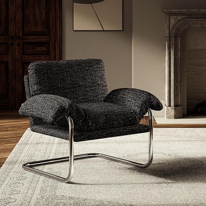 Modway Ansel Boucle Accent Chair in Charcoal - Image 2