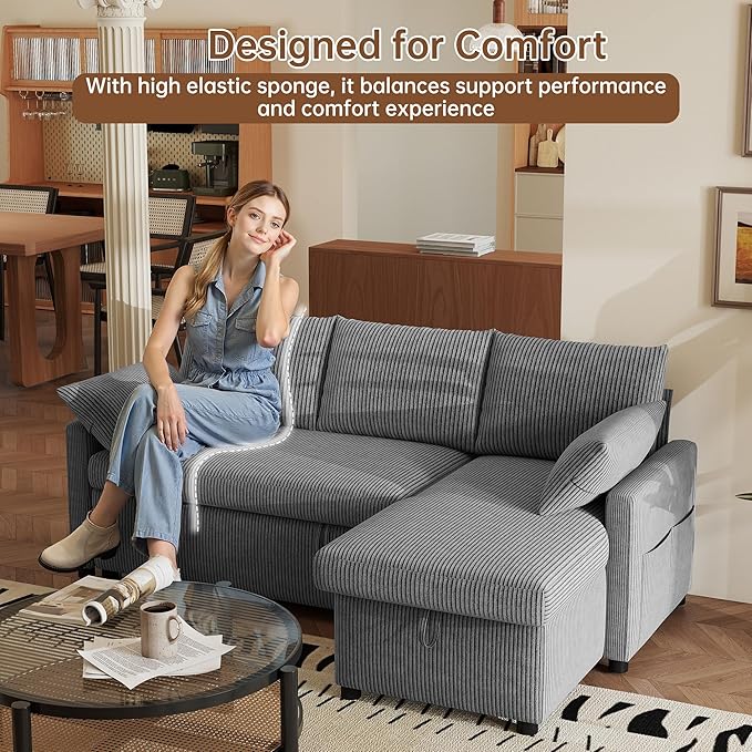 Sofa Bed, Apartment and Sunroom, Dark Gray - Image 6