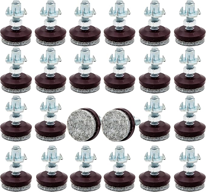 HUAYY 24 Pack Adjustable Furniture Leveling Feet, 1/4-20 Threaded Stem by HUAYY