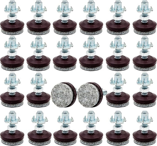 HUAYY 24 Pack Adjustable Furniture Leveling Feet, 1/4-20 Threaded Stem by HUAYY