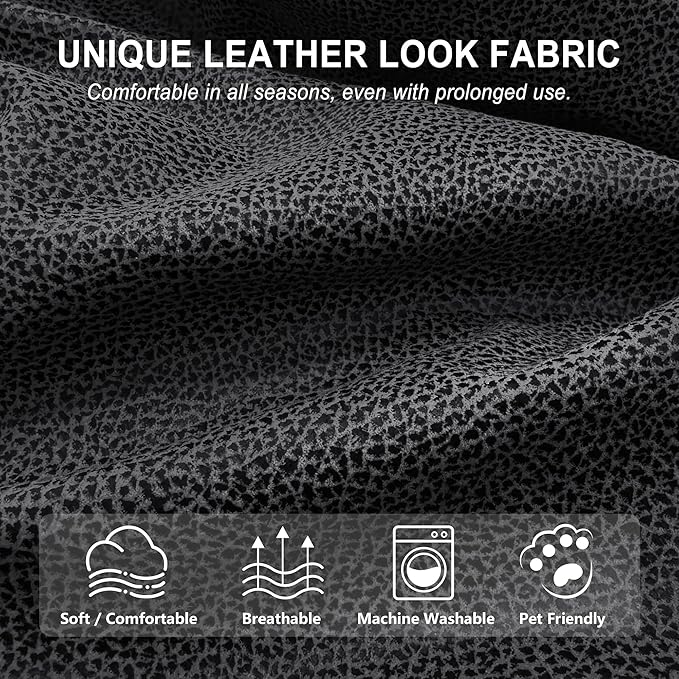 ANARACHON Leather Look Recliner Couch Cover, 8-Pieces Stretch Recliner Sofa - Image 5