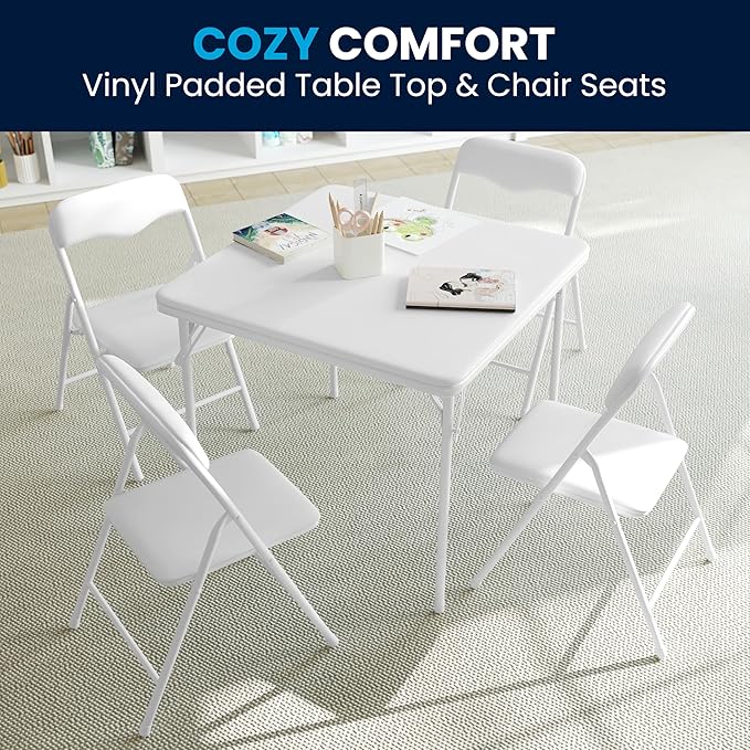 Flash Furniture Mindy Kids 5-Piece Folding Square Table and Chairs Set - Image 8