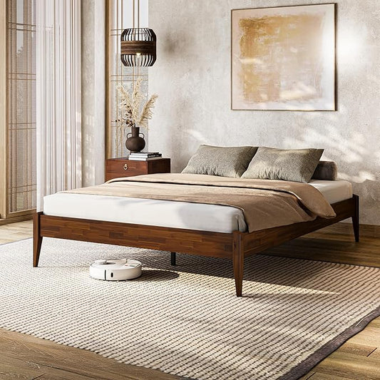 Bme Dinkee 15-Inch Solid Wood Queen Platform Bed Frame by Bme