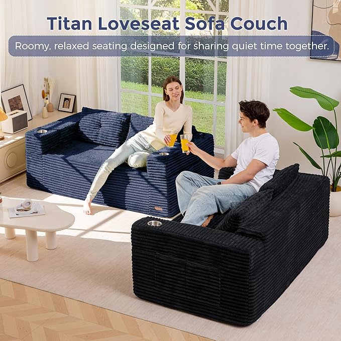 MAXYOYO 63" Boneless Loveseat Sofa Couch - Image 3