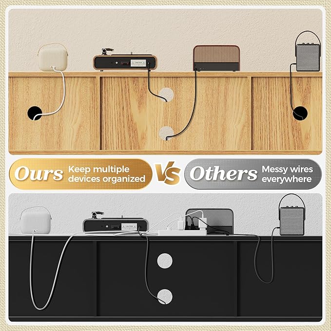 SUPERJARE Boho TV Stand for 75 Inch TV, Entertainment Center - Image 4