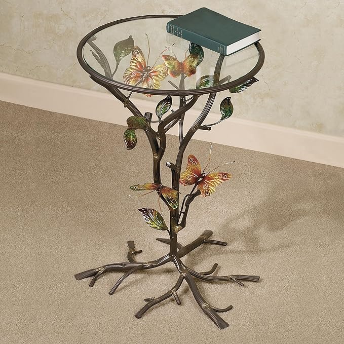 Touch of Class Flight of The Butterfly Round Accent Table - Image 2