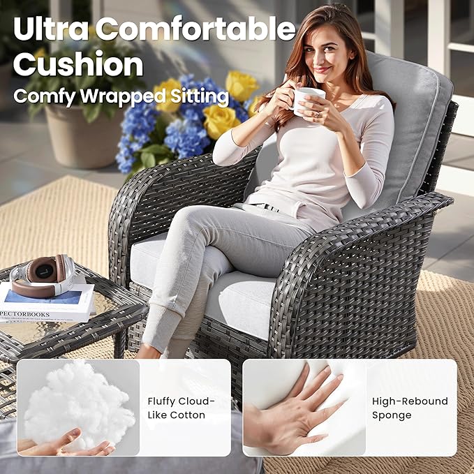 ovios 7-Piece Patio Furniture Set, Outdoor Wicker Sofa - Image 6