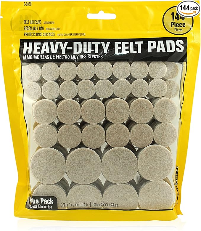 Smart Surface 8850 Heavy Duty Self Adhesive Furniture Felt Pads 3/4-Inch by Smart+Surface+Products