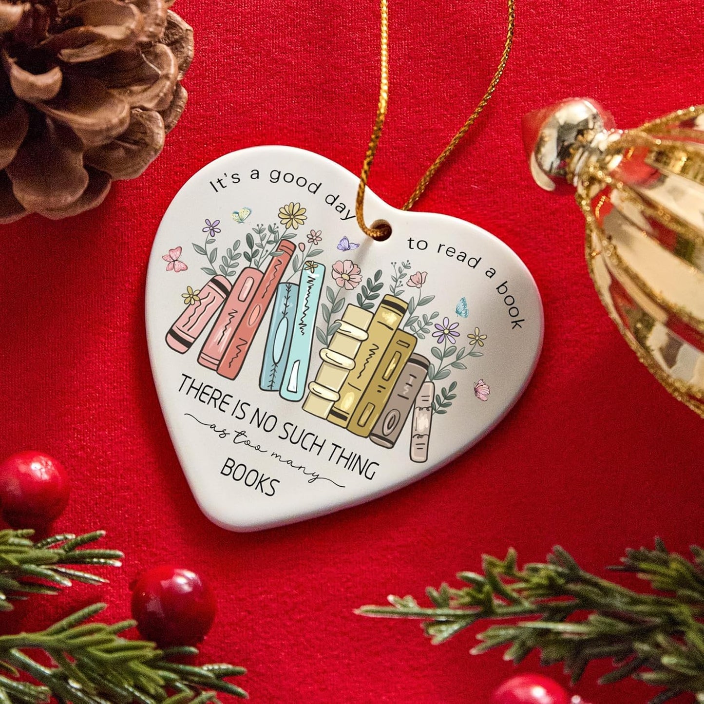 Book Lovers Ornament 2025, Gift for Book Lovers,Christmas Ornaments for Christmas Tree, Book Club Decorations,Christmas Hanging Ornaments 2025