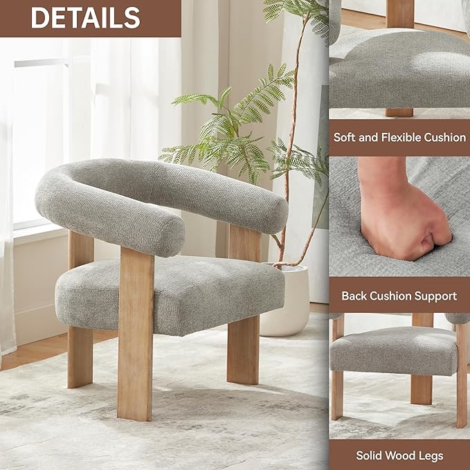 VKNOW Accent Chair Living Room Chair, Modern Upholstered Arm Chair - Image 4