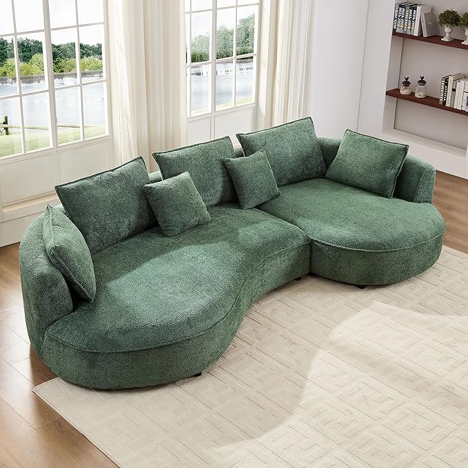 124.8'' Curved Sofa Couch with Chaise Lounge by JJKFurniture-kevinplus
