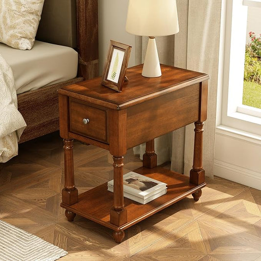 PADMA HOUSE Solid Wood Narrow End Table by PADMAHOUSE