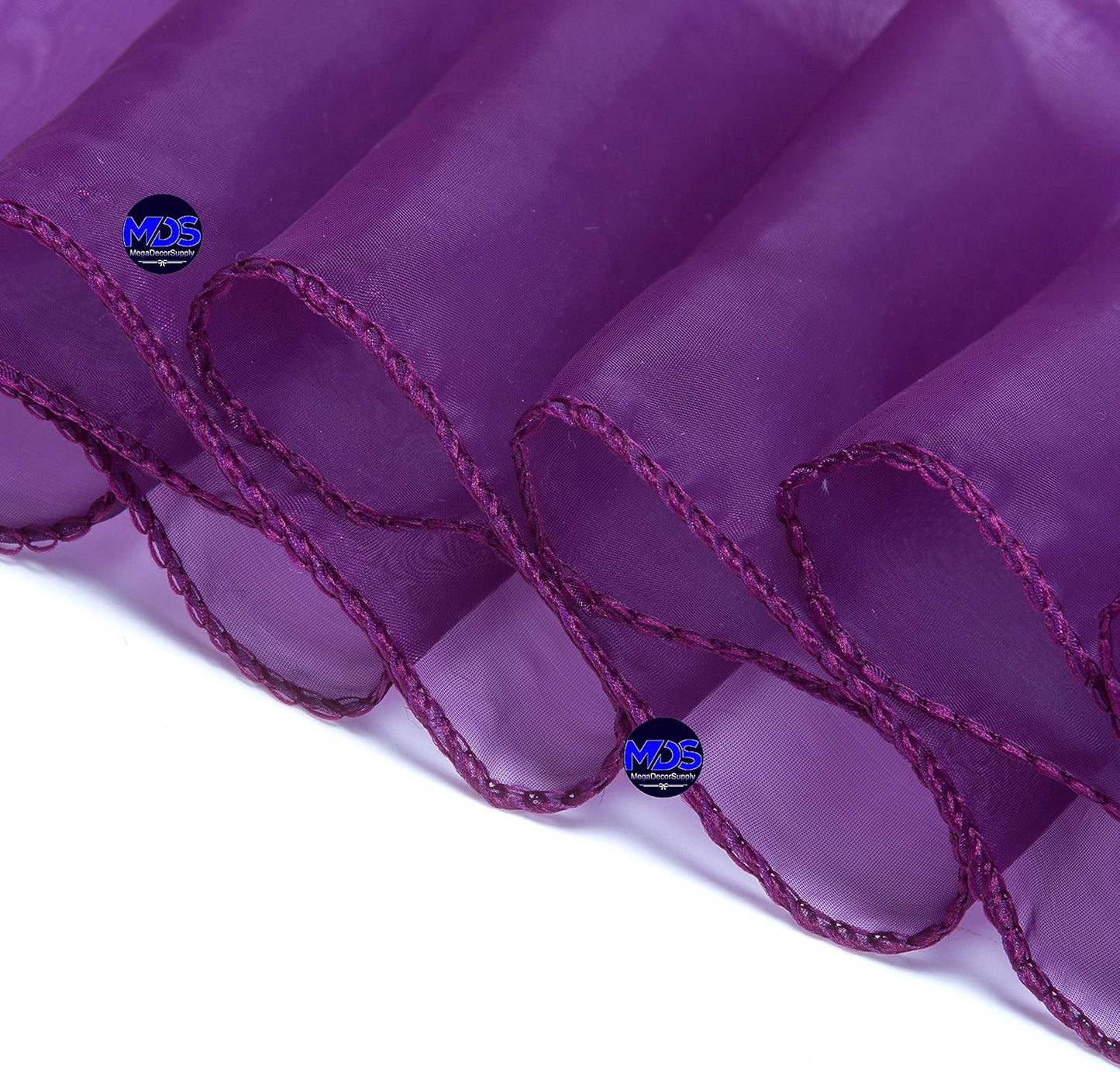 MDS Pack of 125 PCS Organza Chair Sashes Wider Dining Chair Bows Ribbon Tie Back for Wedding Party Birthday Bridal Shower Reception Event Banquet Home Chair Cover Decoration - Dark Purple