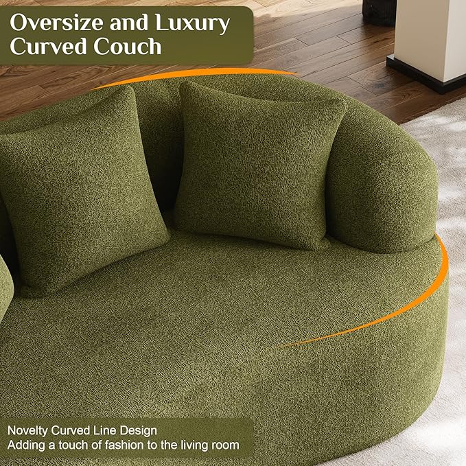 68.5" Loveseat Sofa for Living Room, Modern Luxury Plush Chenille Extra Deep - Image 6