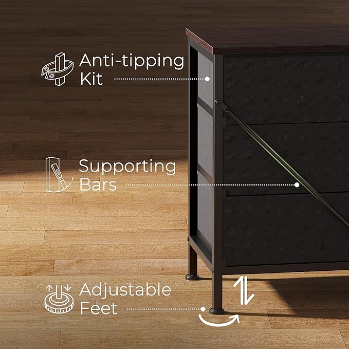 Huuger 70 Inch Dresser for Bedroom, TV Stand for 65, 80 Inch TV, 12 Drawer Long - Image 8