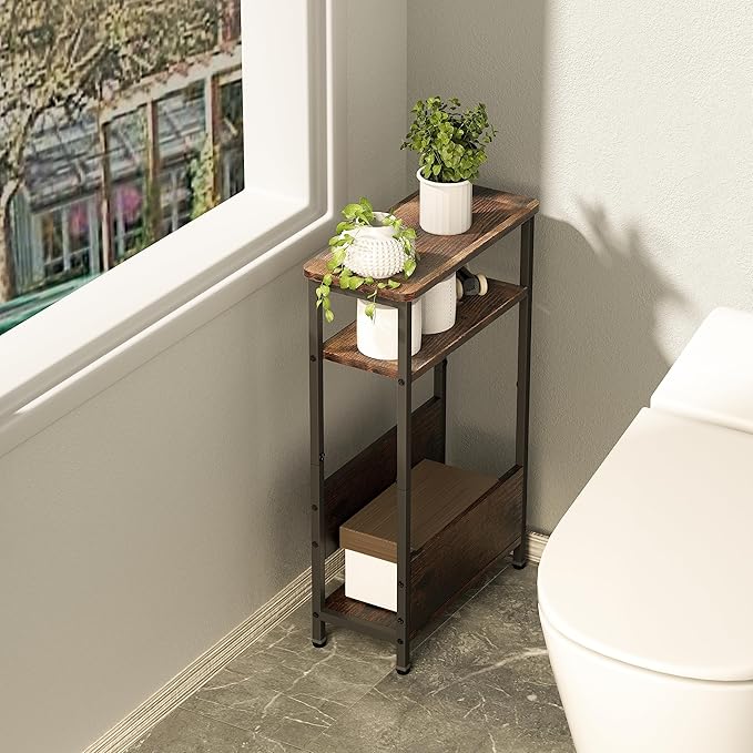 THUMEYE 7.1" Narrow Side Table for Small Spaces, 3 Tier Small End Table - Image 7