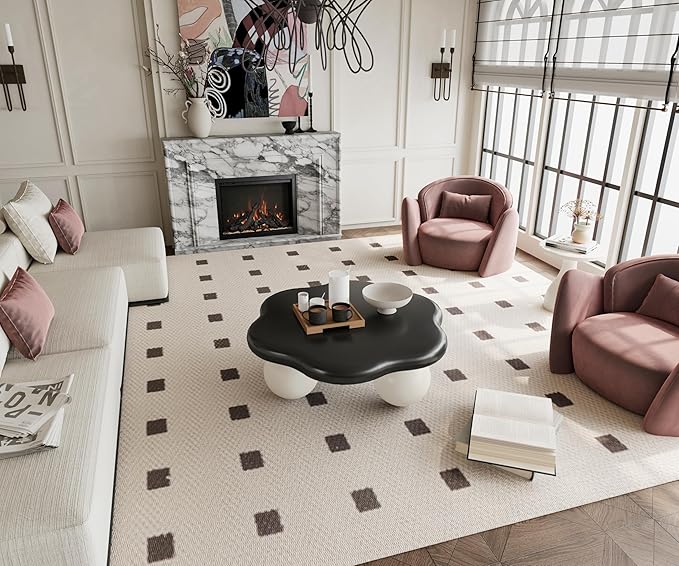 35" Cloud Coffee Table with 3 Ball Legs, Modern Minimalist Petal Center Table - Image 7