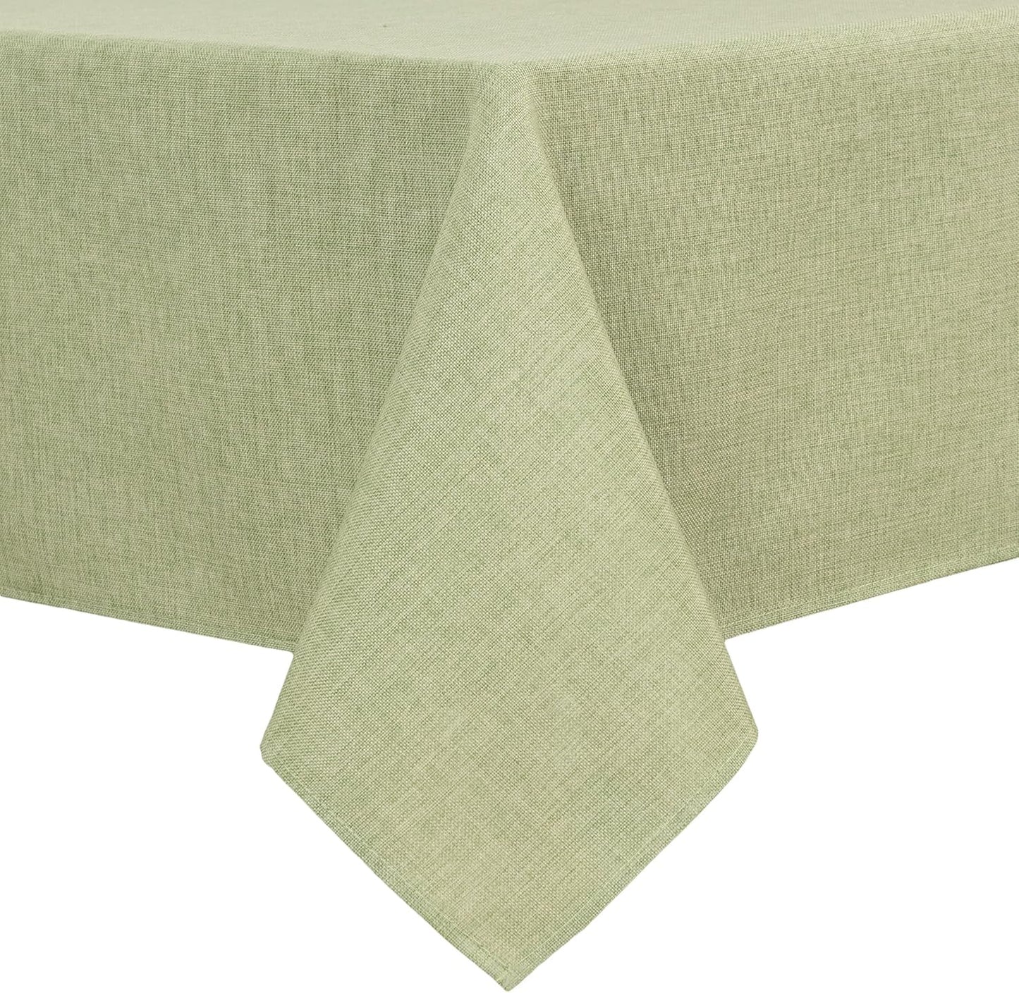 Hiasan Faux Linen Square Tablecloth - Wrinkle and Stain Resistant Washable Table Cloth for Kitchen Dining Room Holiday Table Cover for Dinner, Green, 70 x 70 Inch