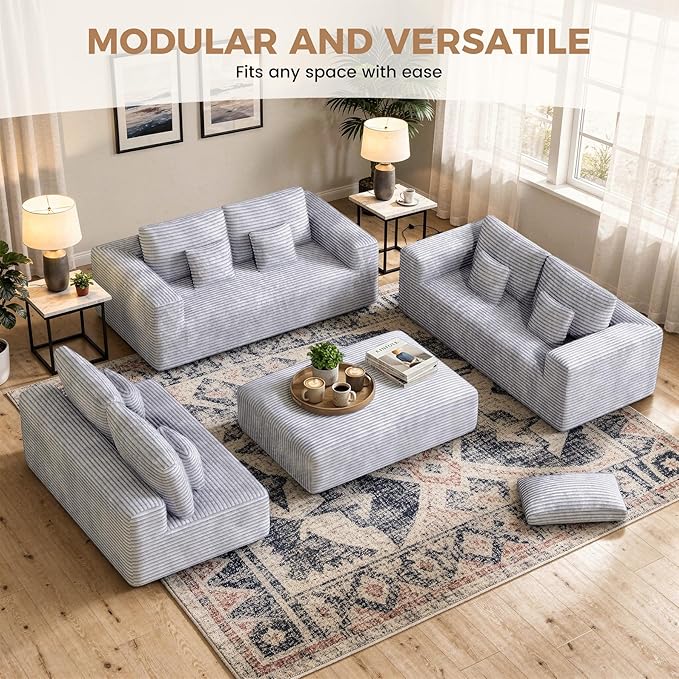 Luxanimarion 136'' Large Sectional Cloud Couches - Image 3