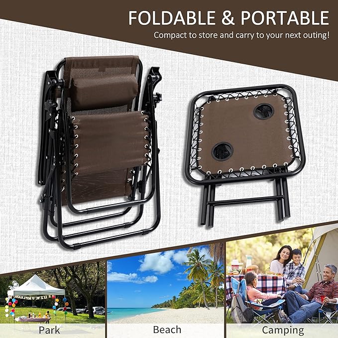 Outsunny Zero Gravity Chair Set - Image 5