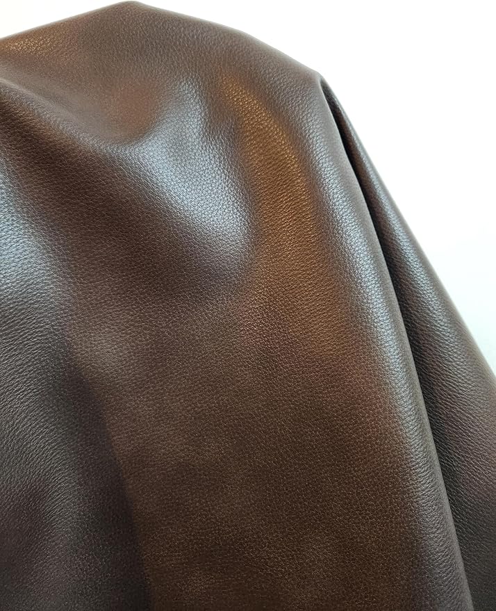 NAT Leathers | Cacao Brown Pebblegrain Soft Faux Vegan Leather PU | 2 Yards Cut - Image 8
