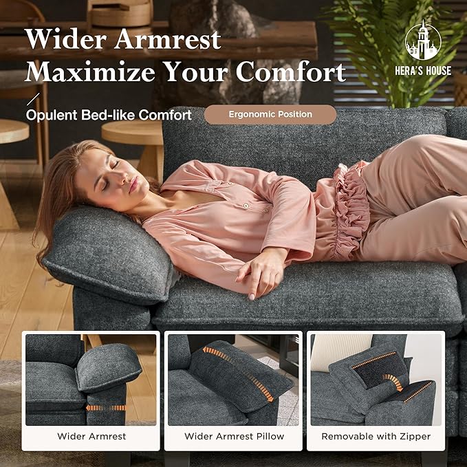 HERA'S HOUSE 158" Modular Sectional Sofa, Oversized U Shaped Couches - Image 4