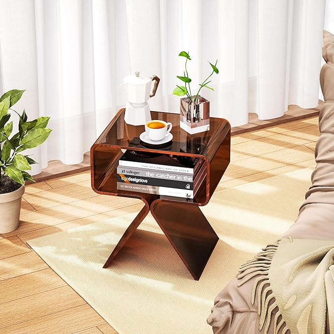 Acrylic Nightstand Side Table Modern Design Clear Home Decor Display End Table - Image 2