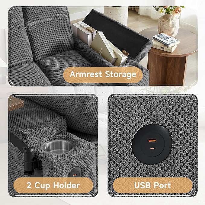 Auvsoce 65'' Chaise Lounge Chair Indoor, 3-in-1 Convertible Sofa Bed - Image 3