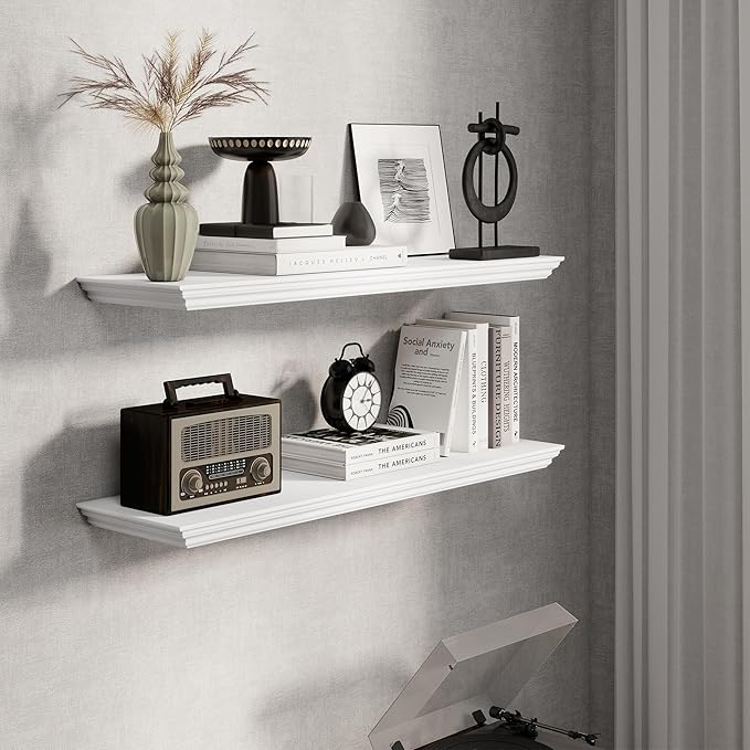 Fun Memories Floating Shelves 36 Inch Long, 9.3 Inch Deep Classic Crown Molding - Image 5