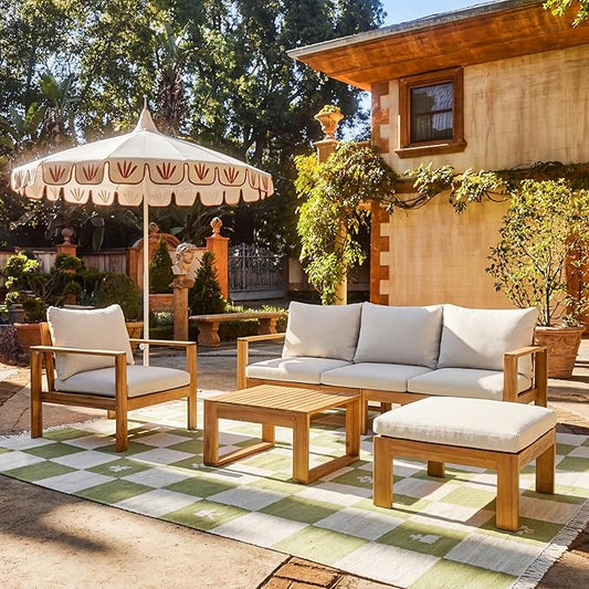 Christopher Knight Home Kayahs 4 Pieces Acacia Wood Furniture Set, Patio by ChristopherKnightHome