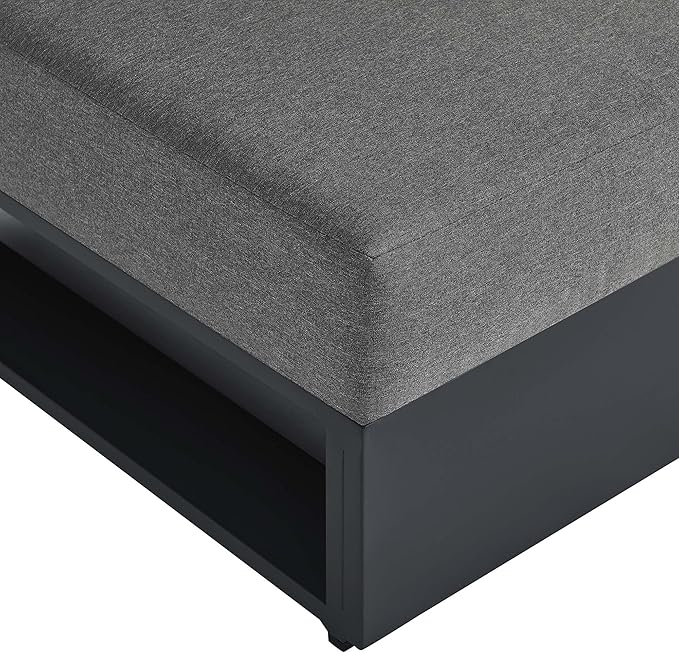 Modway Tahoe Aluminum Armless Patio Gray Charcoal Modular Weather-Resistant - Image 7