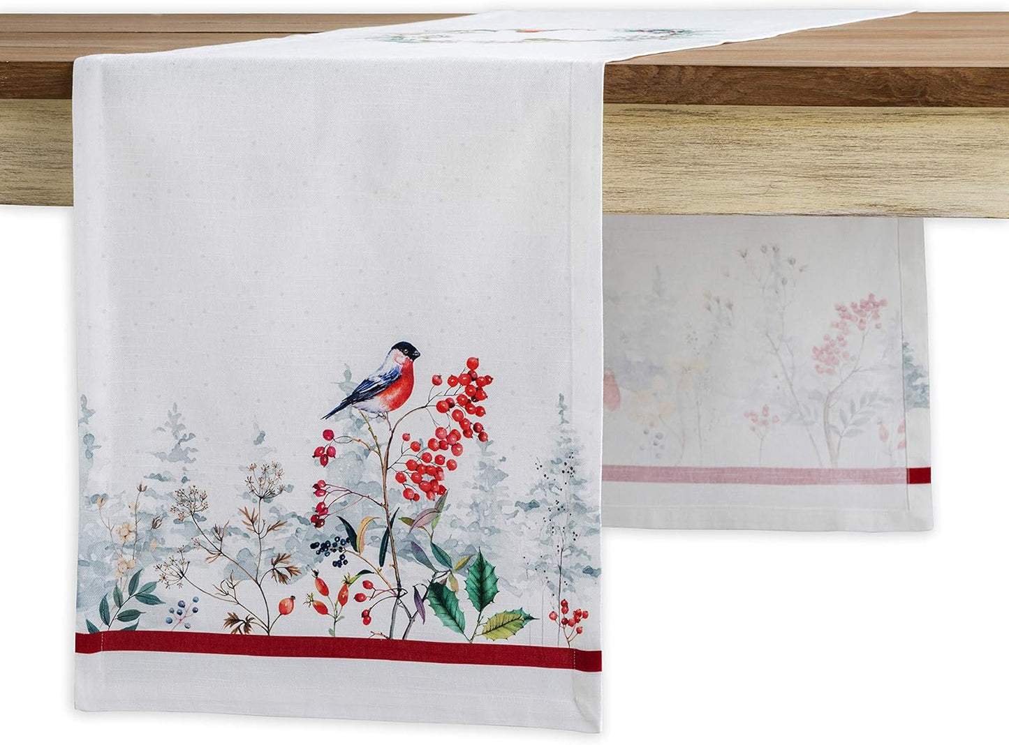 Maison d' Hermine Table Runner 100% Cotton Single Layer Table Runners 90 inches Long Decorative for Home Kitchen Dining Party Baby Shower Wedding Bridal Shower (Morzine, 14.50" x 90")