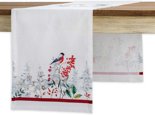 Maison d' Hermine Table Runner 100% Cotton Single Layer Table Runners 90 inches Long Decorative for Home Kitchen Dining Party Baby Shower Wedding Bridal Shower (Morzine, 14.50" x 90")