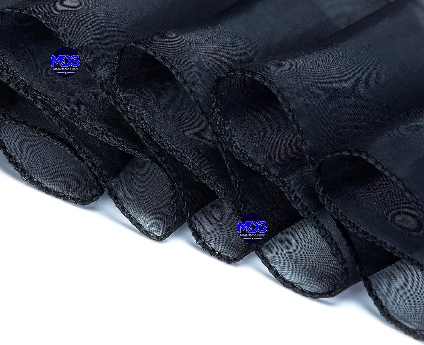 MDS Pack of 100 PCS Organza Chair Sashes Wider Dining Chair Bows Ribbon Tie Back for Wedding Party Birthday Bridal Shower Reception Event Banquet Home Chair Cover Decoration - Black