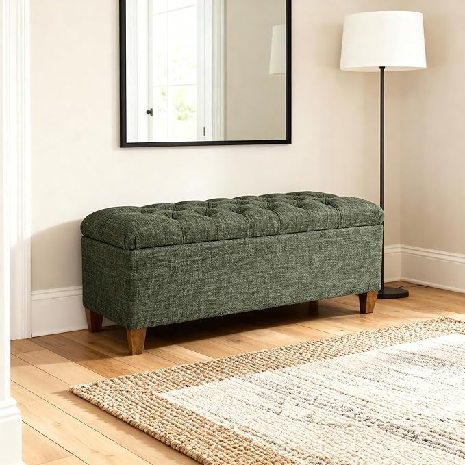 Homepop Home Decor Tufted Ainsley Button Storage Ottoman Bench - Image 2