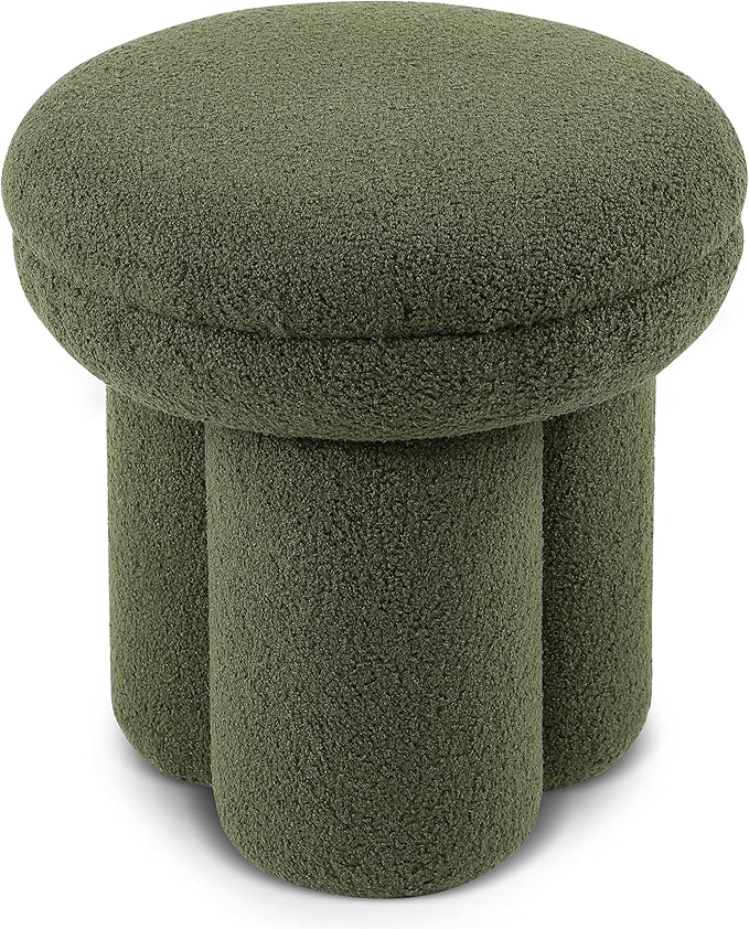 Furniture of America Rami Modern 18-inch Mushroom-Shape Upholstered Ottoman - Image 5