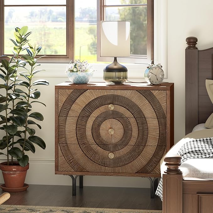 Aoikax Farmhouse 3-Drawer Dresser, Accent Wooden Chest of Drawers - Image 5