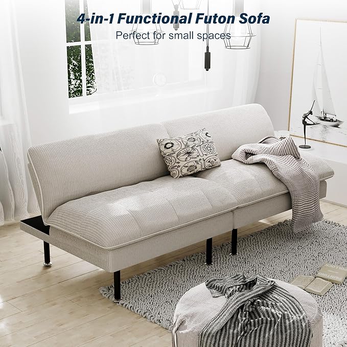 Ribilake 3 Sets 70" Futon Sofa Bed, 4 in 1 Multi-Function Couch Sleeper - Image 8