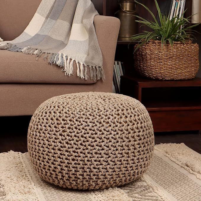 REDEARTH Round Pouf Ottoman - Image 9