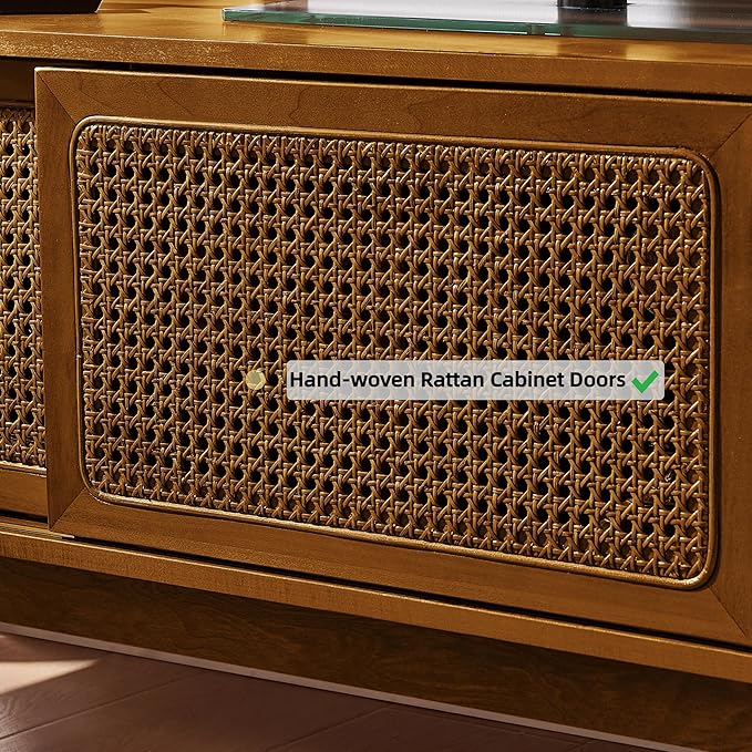 LKTART Mid Century Modern Rattan TV Stand - Image 6