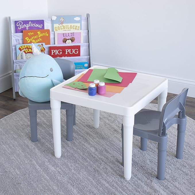 Humble Crew Kids Plastic Table and Chair Set, Toddler Activity Table - Image 2