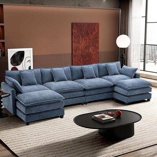 Ihanherry 146" U-Shaped Modern Sofa Modular Sectional Cloud Couch by iHanHerry