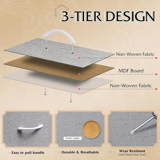 WLIVE Fabric Dresser for Bedroom - Image 6