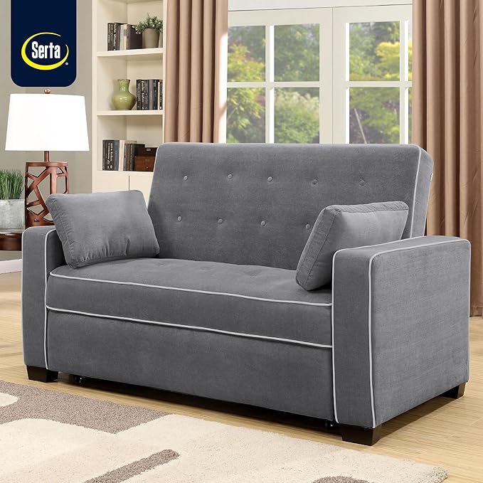 Serta Ainsley 66.5" Convertible Sleeper Loveseat, Full Size, Dreamcoil Comfort - Image 8