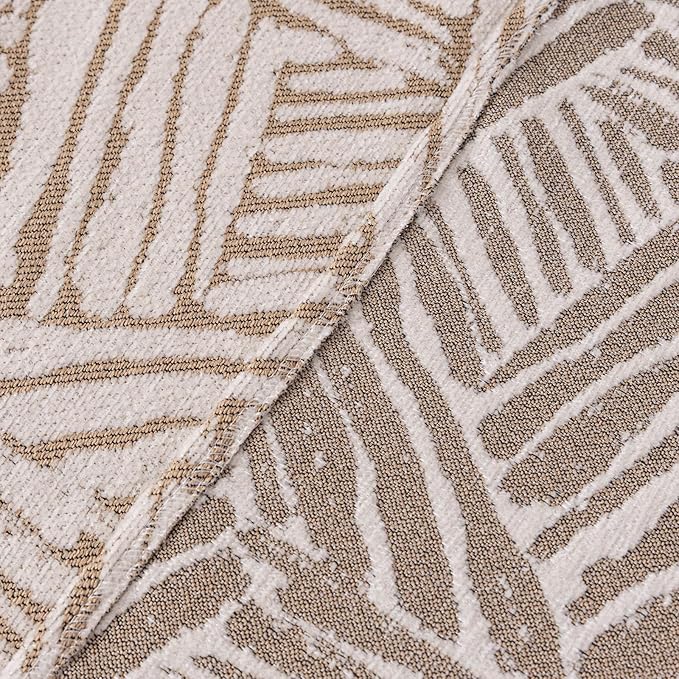 VClife Boho Couch Cover, Abstract Cream and Khaki Line Geometric Jacquard Couch - Image 9