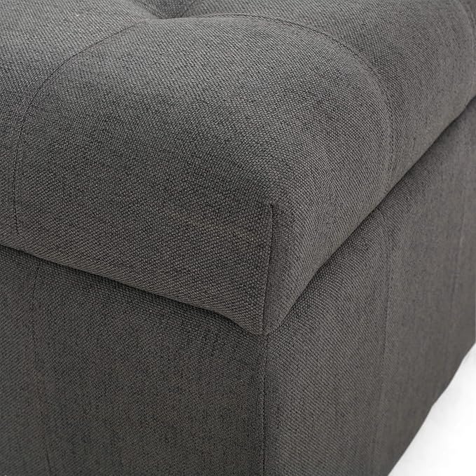 Christopher Knight Home Hedda Tufted Fabric Storage Ottoman - Image 8