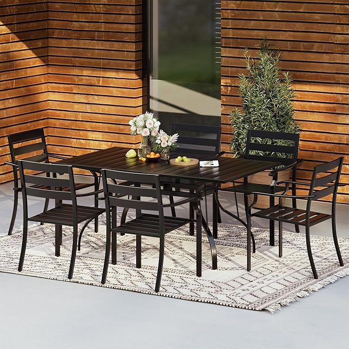 HOMREST 7 Piece Outdoor Patio Dining Set - Image 2