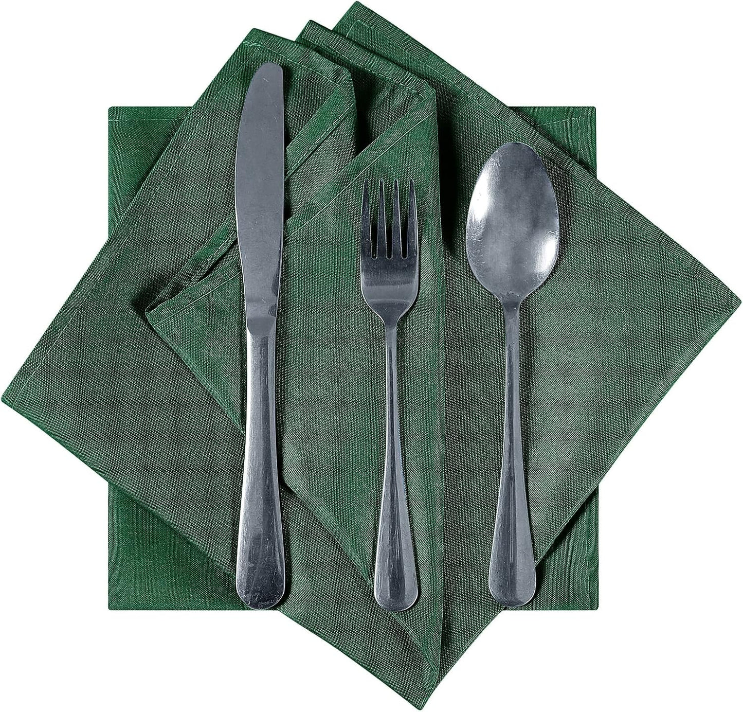 Cloth Napkins 20x20 inch Washable Polyester Dinner Napkins Soft Table Napkins for Wedding Party Dining Banquet(Hunter,50PCS)